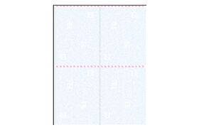 4-Up Vertical Laser Security Prescription Blanks, 8-1/2" W x 11" H (overall), 4-1/4" W x 5-1/2" H (detached), 1000 Rx/Pkg; 250 Sheets/Pkg
