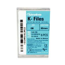 K-Files – 30 mm, Stainless Steel, Color Coded Plastic Handle, 6/Pkg