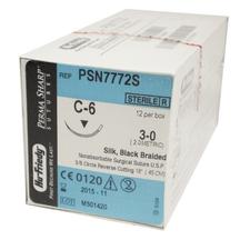 Perma Sharp® Silk Black Braided Sutures Nonabsorbable – Reverse Cutting, 18