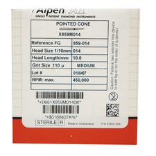 Fraises diamantées à usage unique x1 Alpen® – FG, moyenne, grise, 25/emballage