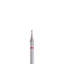 Fraises diamantées BluWhite – FG, fine, rouge, aiguille, nº F858, diamètre de 1,6 mm, longueur de 8 mm, 5/emballage