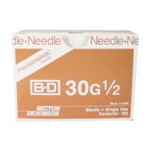 BD PrecisionGlide™ Luer-Lok® Needles – Regular, Plastic Hub, 100/Pkg