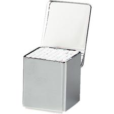 Distributeur de boulettes de coton à couvercle escamotable – Métal fini chromé