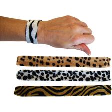 Animal Print Slap Bracelets, 9", Assorted, 12/Pkg