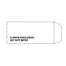 Open-Ended Dental Film Envelopes - X-rays Enclosed, Nonpersonalized, 13-1/2"X 6-3/8", Gummed-Flap, 100/Pkg