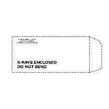 Open-Ended Dental Film Envelopes - X-rays Enclosed, Personalized, Gummed-Flap, 13-1/2" X 6-3/8", 100/Pkg