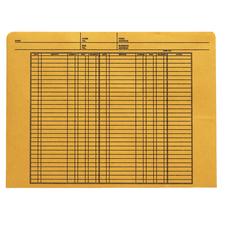 Ledger-Ruled Kraft File Envelope, 11-3/4" x 8-3/4", 100/Box, 32 lb kraft