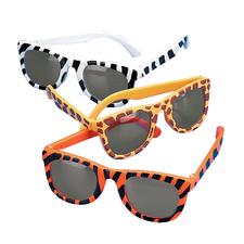 Animal Print Sunglasses, Assorted, 5" W x 1-3/4" H, 12/Pkg