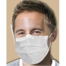 Écrans faciaux à masque à bandes auriculaires Ultra® Sensitive FogFree® – ASTM niveau 3, Blanc, 25/boîte