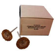 Brass Mounted Brush – Single Row, Crimped 3/4" x .005", 12/Pkg