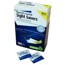 Bausch & Lomb Premoistened Lens Cleaning Tissues, Dispenser: 5 -1/4 " W x 8-3/4 " H, Tissue Size: 5 " x 8 ", 100/Box