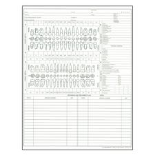 Periodontal Charts, 80 lb Offset, 8-1/2" W x 11" H, 100/Pkg