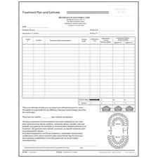 Treatment Plan and Estimate, 2 Part, Personalized, 8-1/2" W x 11" H, 100 Sets/Pkg