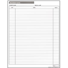 Treatment Notes, 80 lb Offset Stock, 8-1/2" W x 11" H, 100/Pkg