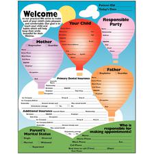 Pediatric Patient Information, Balloons ColorForms™, 8-1/2" W x 11" H, 100/Pkg