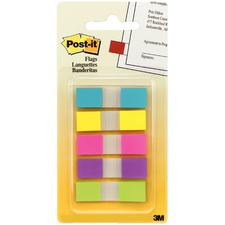 Post-It® Flags In Assorted Brights,  0.47" x 1.75", 100 Flags/Pkg