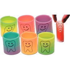 Dental Happy Tooth Coil Springs, Assorted Colors, 36/Pkg