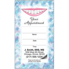 Orthodontic Sticker Appointment Card, 2" W x 3-1/2" H, 500/Pkg