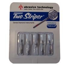 Fraises diamantées Two Striper® – FG, fine, rouge, cylindre à bout plat, 5/emballage