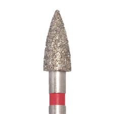 Instruments de diamant – FG, fine, rouge, conique, taille nº 896F-025-FG, diamètre de 2,5 mm, longueur de 5,5 mm, 5/emballage