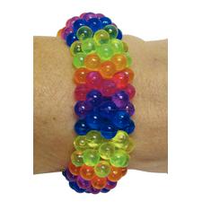 Beaded Rainbow Bracelets, Multicolored, Plastic, 1-3/4"-4" Diameter, 12/Pkg