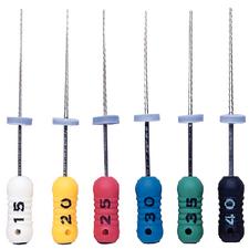 Limes endodontiques Hedstrom – Acier inoxydable, assortiment de couleurs, 6/emballage