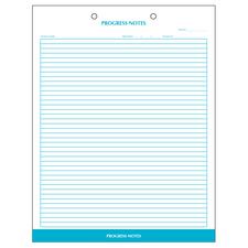 Progress Notes, Process Blue, 8-1/2" W x 11" H, 100/Pkg