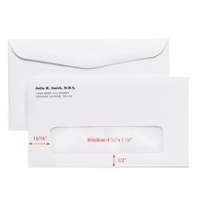 Single Window Envelopes – Gummed-Flap, White, Personalized, 6-1/2" W x 3-5/8" H, 500/Pkg