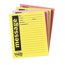 Telephone Message Pads, Assorted Colors, 4