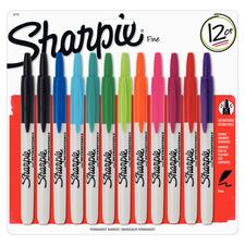 Retractable Fine Point Markers, 12-Color Set, Fine Point