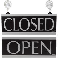 Century Series Open/Closed Sign, Black/Silver, 13