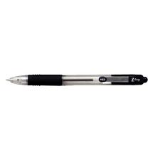 Z-Grip Retractable Ballpoint Pens, Clear Barrel, 1.0 mm Point, 12/Box