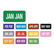 Tab® Compatible Monthly Aging Labels