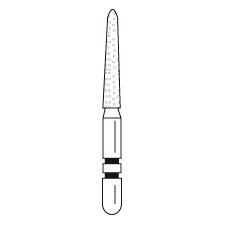 Fraises diamantées de curetage FGSS Two Striper® plaquées or (GCP™) – FGSS, moyen, bleu, bout conique biseauté, 5/emballage
