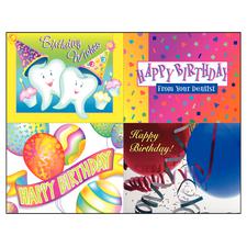 Happy Birthday Assortment Pack 4-Up Laser Postcard, 5-1/2" W x 4-1/4" H, 100/Pkg