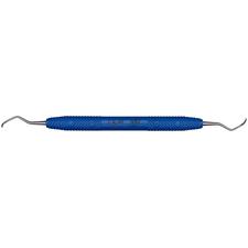 Curettes universelles – No. 4L/4R Columbia, manche en résine bleu, double extrémité