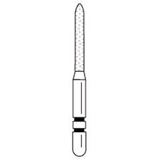 Fraises diamantées Two Striper® – FG, grossière, verte, bout en biseau, no 248, diamètre majeur de 1,1 mm/mineur de 0,4 mm, longueur de 8 mm, 5/emballage