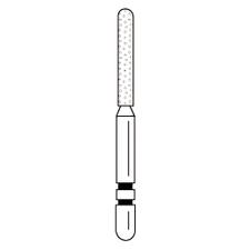 Fraises diamantées Two Striper® – FG, grossière, verte, cylindre parallèle à bout rond, 5/emballage