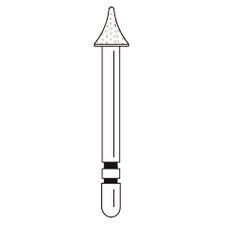 Fraises diamantées pour contour occlusal Two Striper® – FG, pointe fine, rouge, cône à bout pointu, No. 204.3.5, diamètre de 3,1 mm, longueur de 3,5 mm, 5/emballage