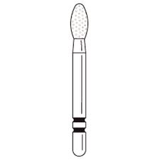 Fraises diamantées Two Striper® – FG, grossière, verte, ovoïde, no 287, diamètre de 2,3 mm, longueur de 4 mm, 5/emballage
