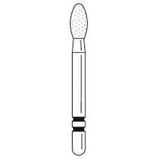 Fraises diamantées Two Striper® – FG, fine, rouge, ovoïde, no 287, diamètre de 2,3 mm, longueur de 4 mm, 5/emballage