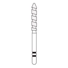 Two Striper® TS2000™ Diamond Burs – FG, Coarse, Green, Cylinder Bevel End, 5/Pkg