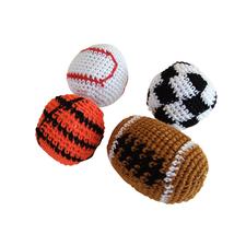 Knitted Sports Ball Kick Balls, Assorted, 2" - 3", 12/Pkg