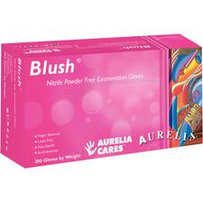Gants d’examen en nitrile Aurelia® Blush™ – Sans poudre, rose, 200/emballage