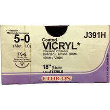 Fil de suture tressé mauve Coated VICRYL® – Résorbable, coupe inversée, 36/emballage