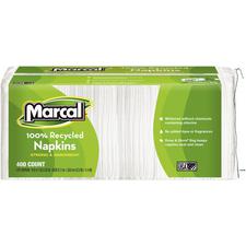 Marcal® Recycled Napkins, White, 5-3/4