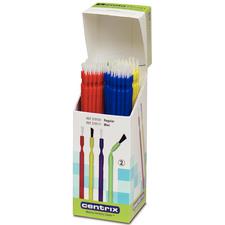 Applicateurs jetables pour pinceau Benda® – Mini, couleurs assorties avec soies blanches, 144/emballage