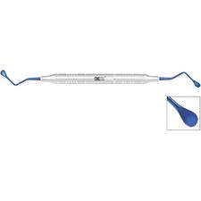 Curette chirurgicale dentelée – No 12, grande, largeur de lame de 4 mm, manche Shark™, double extrémité