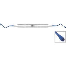 Curette chirurgicale dentelée – No 10, petite, largeur de lame de 3 mm, manche Shark™, double extrémité
