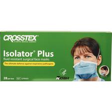 Masque respiratoire N95 Isolator Plus® contre les particules – Blanc avec bandes bleues, 28/emballage